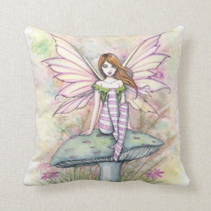 Little Spring Fae Fairy Art by Molly Harrison Cushion