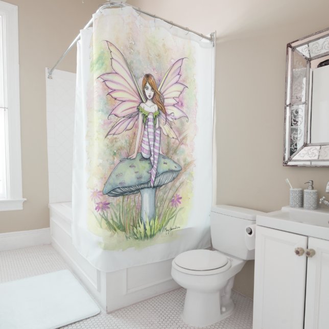 Little Spring Fae Fairy by Molly Harrison Shower Curtain (In Situ)