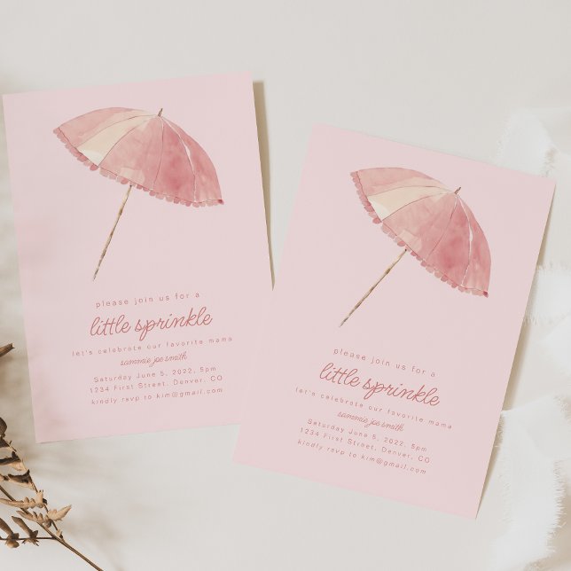 Little Sprinkle Pink Baby Shower Invitation (Creator Uploaded)