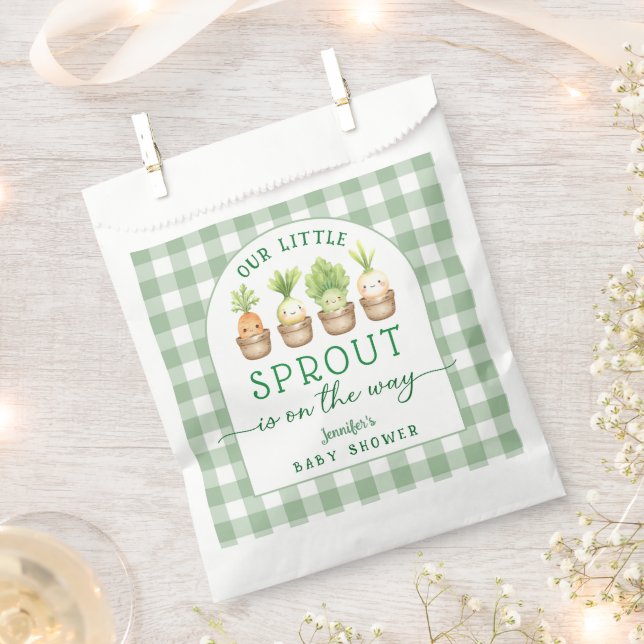 Little Sprout Baby Shower Favour Bag (Clipped)