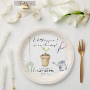 Little sprout baby shower  paper plate