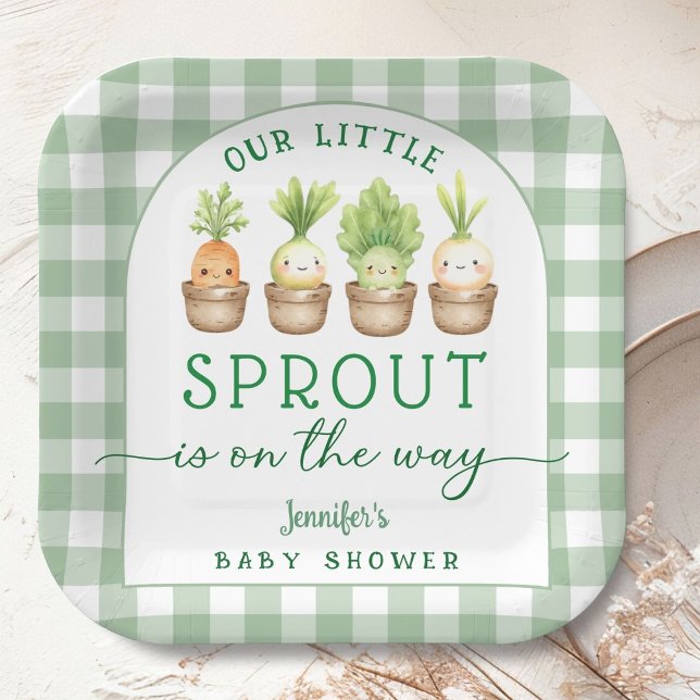 Little Sprout Baby Shower  Paper Plate (Creator Uploaded)