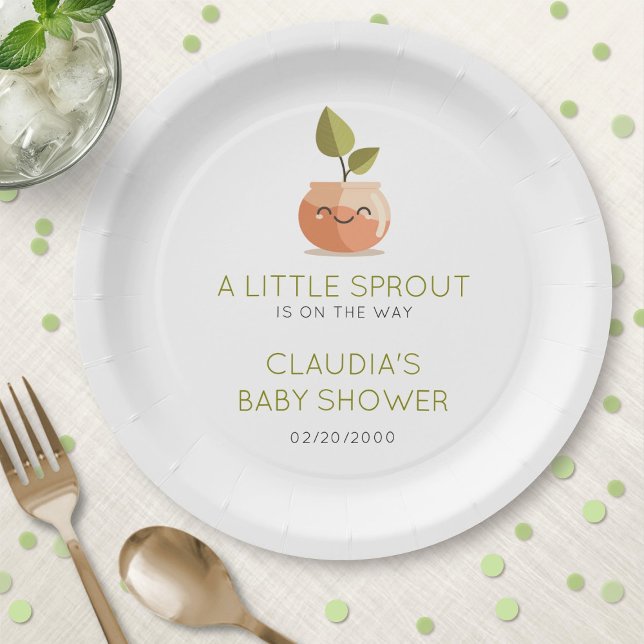 Little Sprout Baby Shower Paper Plate (Creator Uploaded)