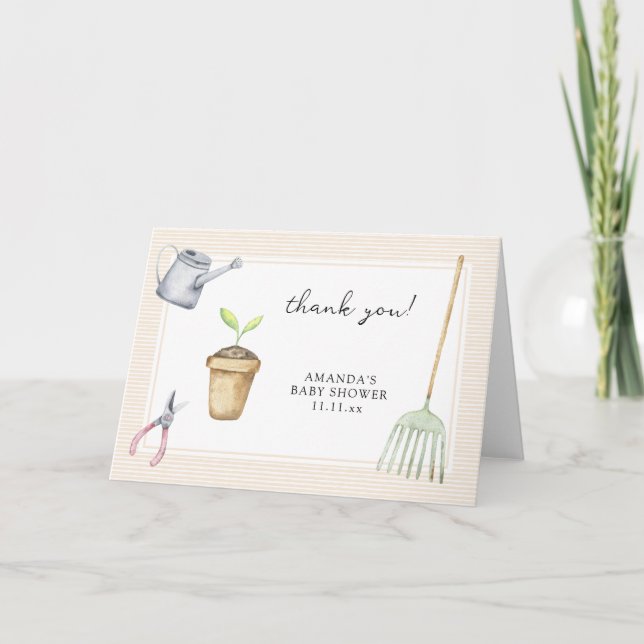 Little sprout baby shower thank you card (Front)