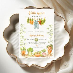  Little Sprout Clothesline Garden Baby Shower  Invitation