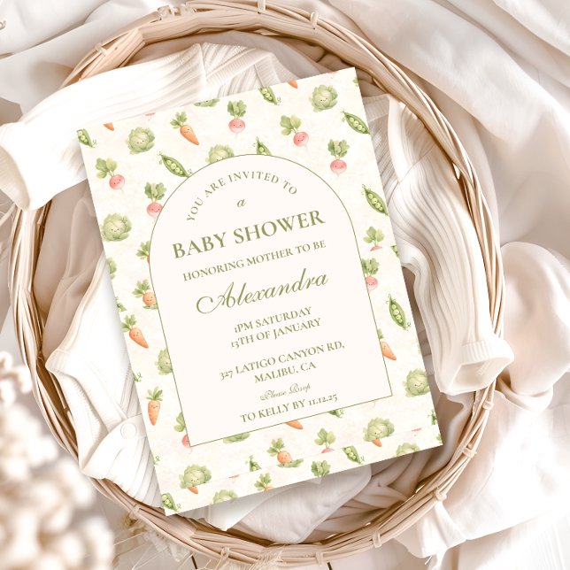 Little Sprout Elegant Botanical Baby Shower Invitation (Creator Uploaded)