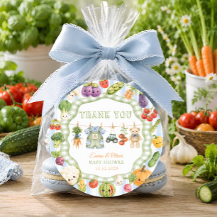 Little Sprout Farm Boy Baby Shower Thank You Favou Classic Round Sticker