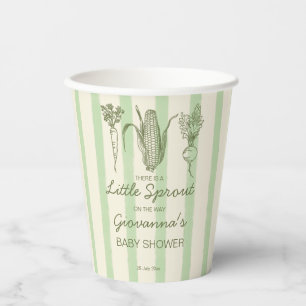 Little sprout farmers market baby shower monogram  paper cups