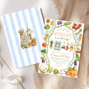 Little Sprout Farmers Market Boy Baby Shower Invitation