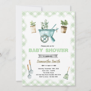 Little Sprout gardening baby shower invitation