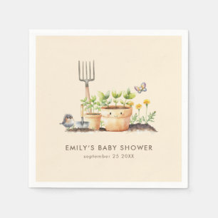 Little Sprout Gardening Cream Baby Shower  Napkin