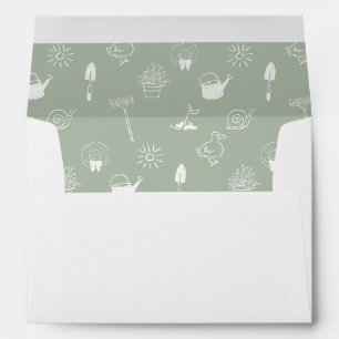 Little Sprout Green Hand-drawn Baby Shower Envelope