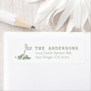 Little Sprout Hand-drawn Baby Shower Return Addres Address Label