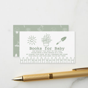 Little Sprout Hand-drawn Garden Baby Book Request Enclosure Card