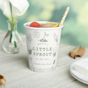 Little Sprout Hand-drawn Garden Baby Shower Paper Cups