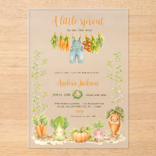 Little Sprout Locally Grown Baby Shower Acrylic Invitations