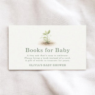 Little Sprout on the Way Books for Baby Shower Enclosure Card