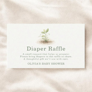 Little Sprout on the Way Diaper Raffle Baby Shower Enclosure Card