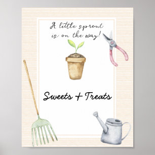 Little sprout - sweets and treats baby shower poster