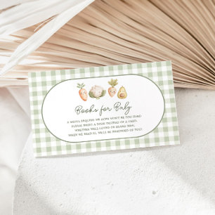 Little Sprout Vegetables Gingham Books For Baby Enclosure Card
