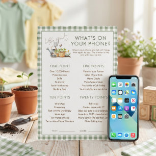 Little Sprout Whats on Phone Shower Game card