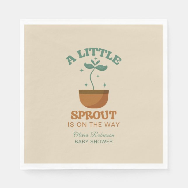  Little Sprouts Garden Party Baby Shower Napkin (Front)