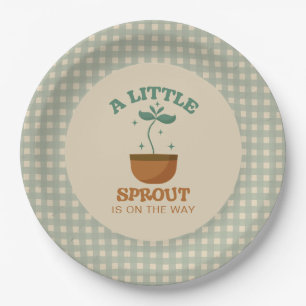 Little Sprouts Garden Party Baby Shower Paper Plate