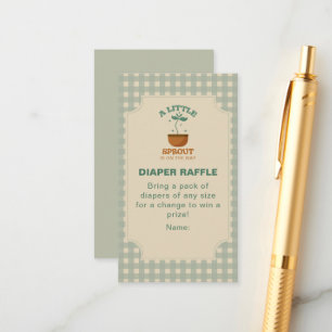 Little Sprouts Garden Party Diaper Raffle Enclosure Card