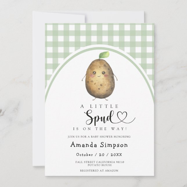 Little Spud Baby shower Invitation (Front)