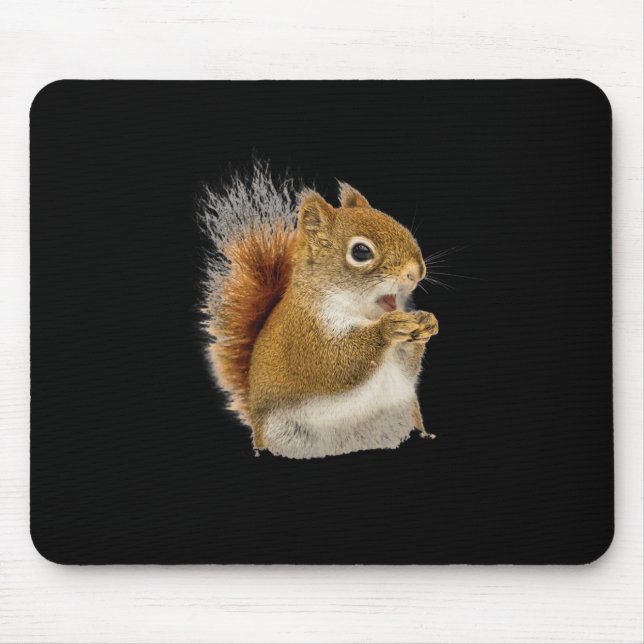 Little Squirrel Eating His Nuts  Mouse Pad (Front)