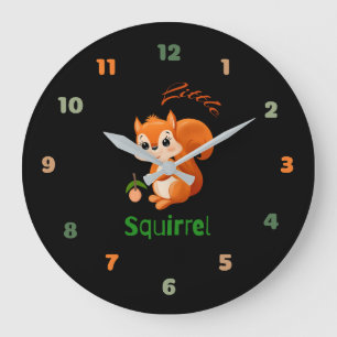Little squirrel  large clock