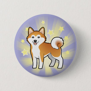 Little Star Akita Inu / Shiba Inu 6 Cm Round Badge
