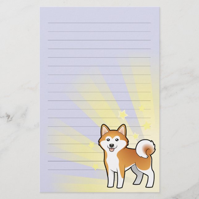 Little Star Akita Inu / Shiba Inu Stationery (Front)