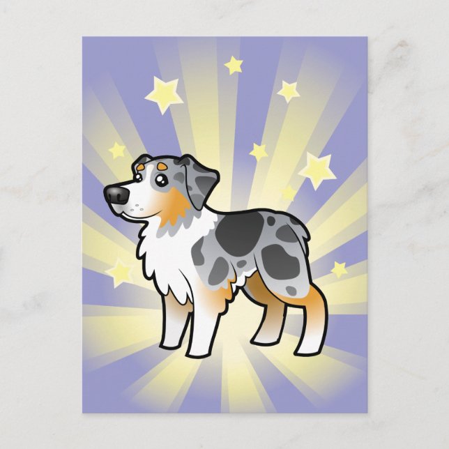 Little Star Australian Shepherd Postcard (Front)