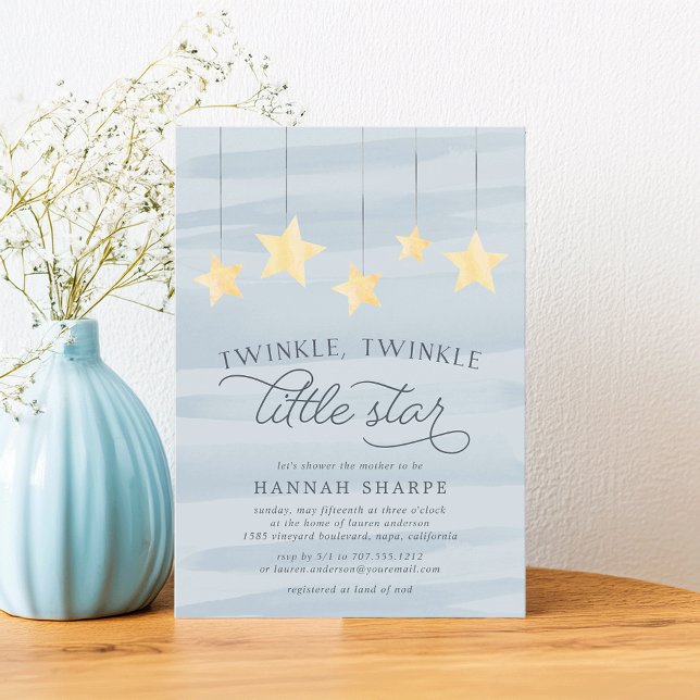 Little Star Baby Shower Invitation | Sky Blue (Creator Uploaded)