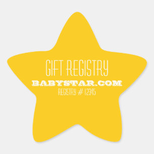 LITTLE STAR BABY SHOWER REGISTRY STICKER