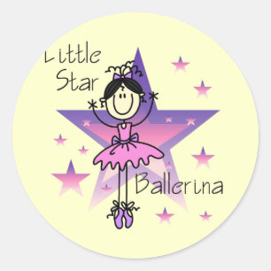 Little Star Ballerina-Black Hair Classic Round Sticker