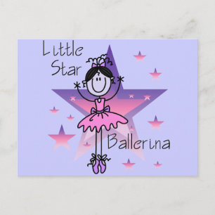 Little Star Ballerina-Black Hair Postcard