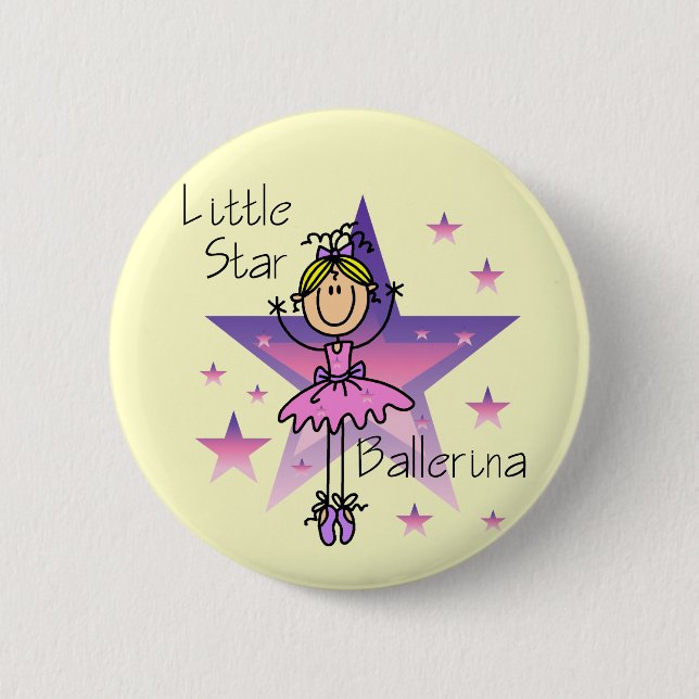 Little Star Ballerina - Blonde Hair 6 Cm Round Badge (Front)
