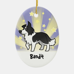 Little Star Border Collie (add your pets name) Ceramic Ornament