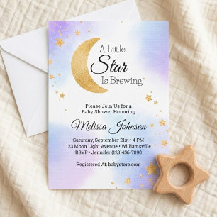 Little Star Brewing Celestial Baby Shower Invitation