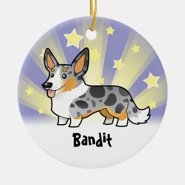 Little Star Cardigan Welsh Corgi (add pets name) Ceramic Ornament (Front)