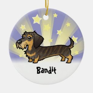 Little Star Dachshund (wirehair) Ceramic Ornament