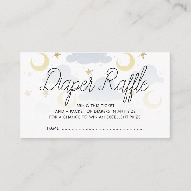 little star diaper raffle ticket enclosure card (Front)