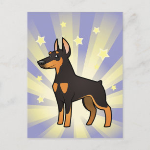Little Star Doberman Pinscher (pointy ears) Postcard