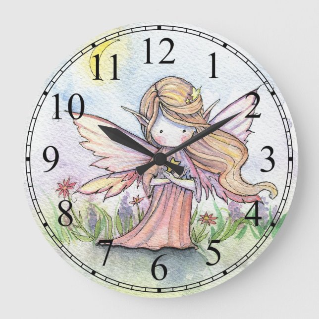 Little Star Fairy Cute Girls Clock (Front)