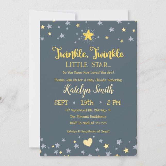 Little Star Gender Neutral Baby Shower Invitation (Front)