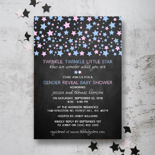 Little Star Gender Reveal Party! Baby Shower Invitation