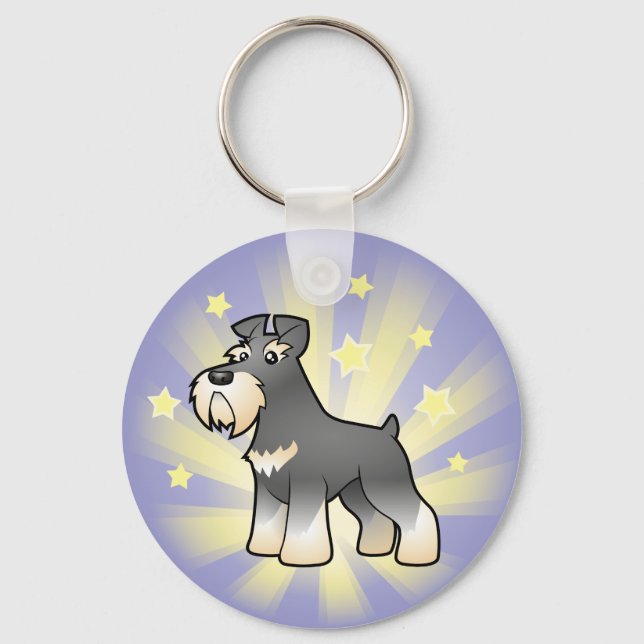 Little Star Giant/Standard/Miniature Schnauzer Key Ring (Front)