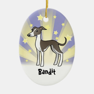 Little Star Greyhound/Whippet/Italian Greyhound Ceramic Tree Decoration